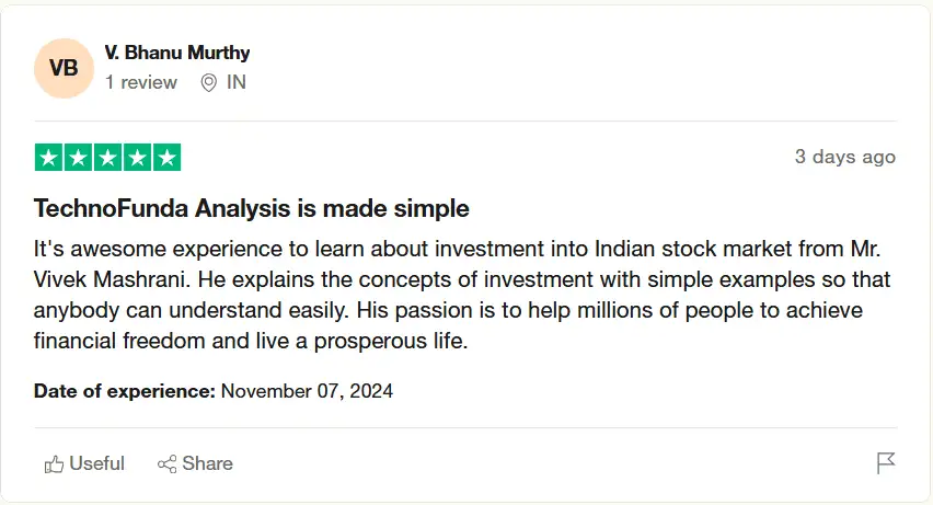 V. Bhanu Murthy Testimonial