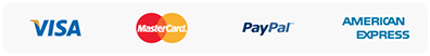 Visa, MasterCard, PayPal, American Express